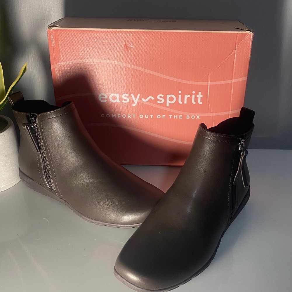 Easy Spirit Aaliya3 Womens Dark Brown Ankle‎ Boots Double Zip Booties 5.5 M NEW